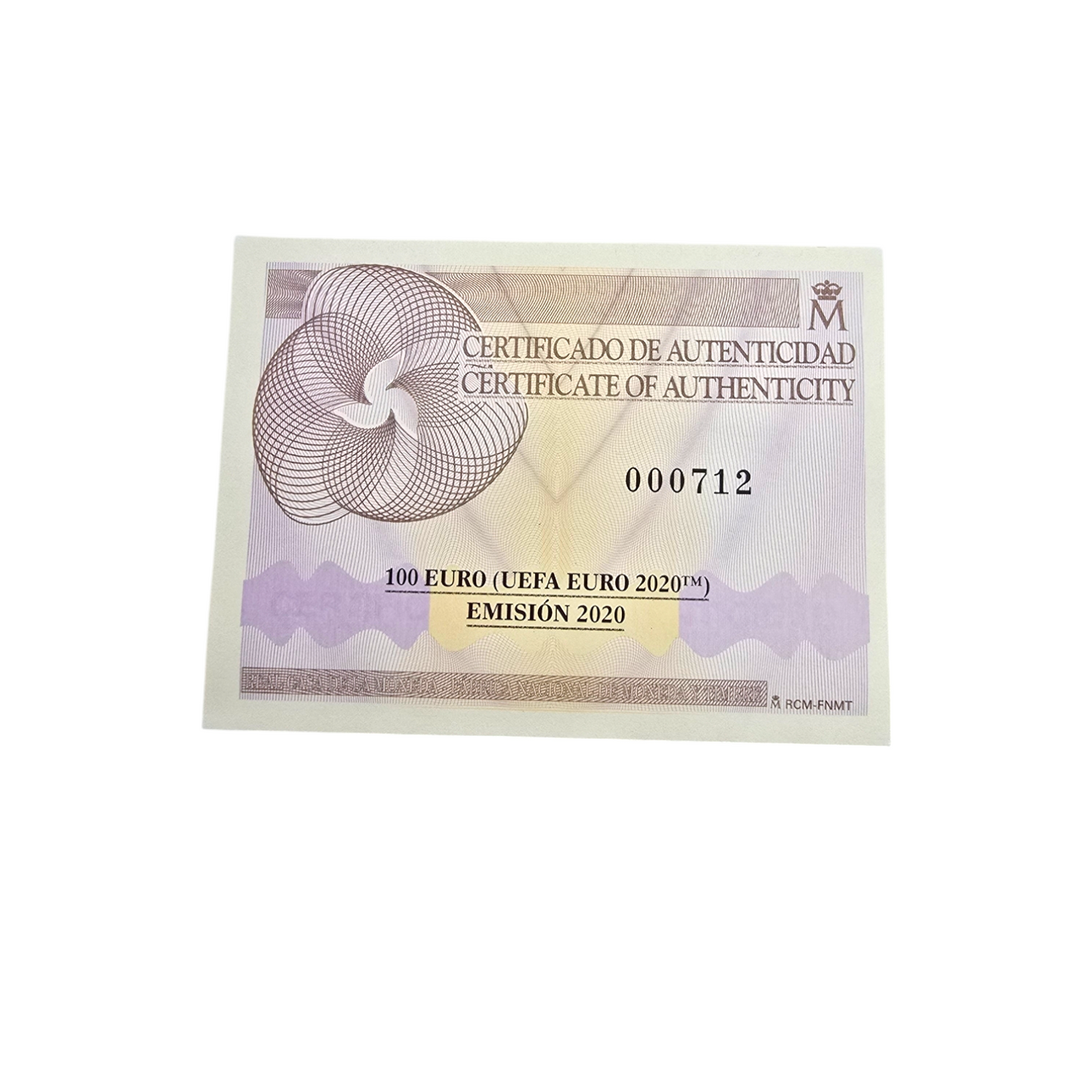 Estuche con moneda conmemorativa 100 euro, UEFA EURO 2020 en oro de 999 milésimas.