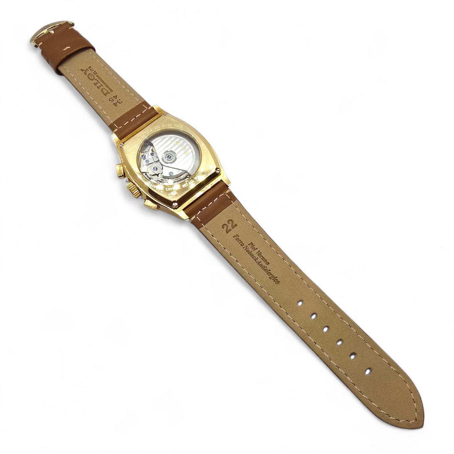 Reloj Delma Klondike Tonneau Cronógrafo Suizo con Fase Lunar Edición Limitada en Oro de 18 Kt