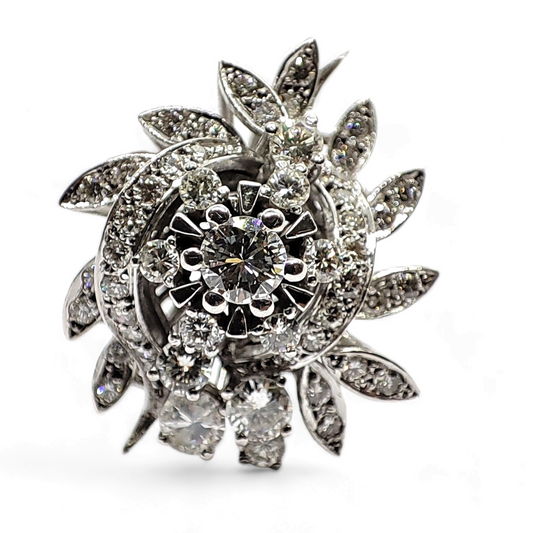 Sortija oro blanco 18 K y diamantes