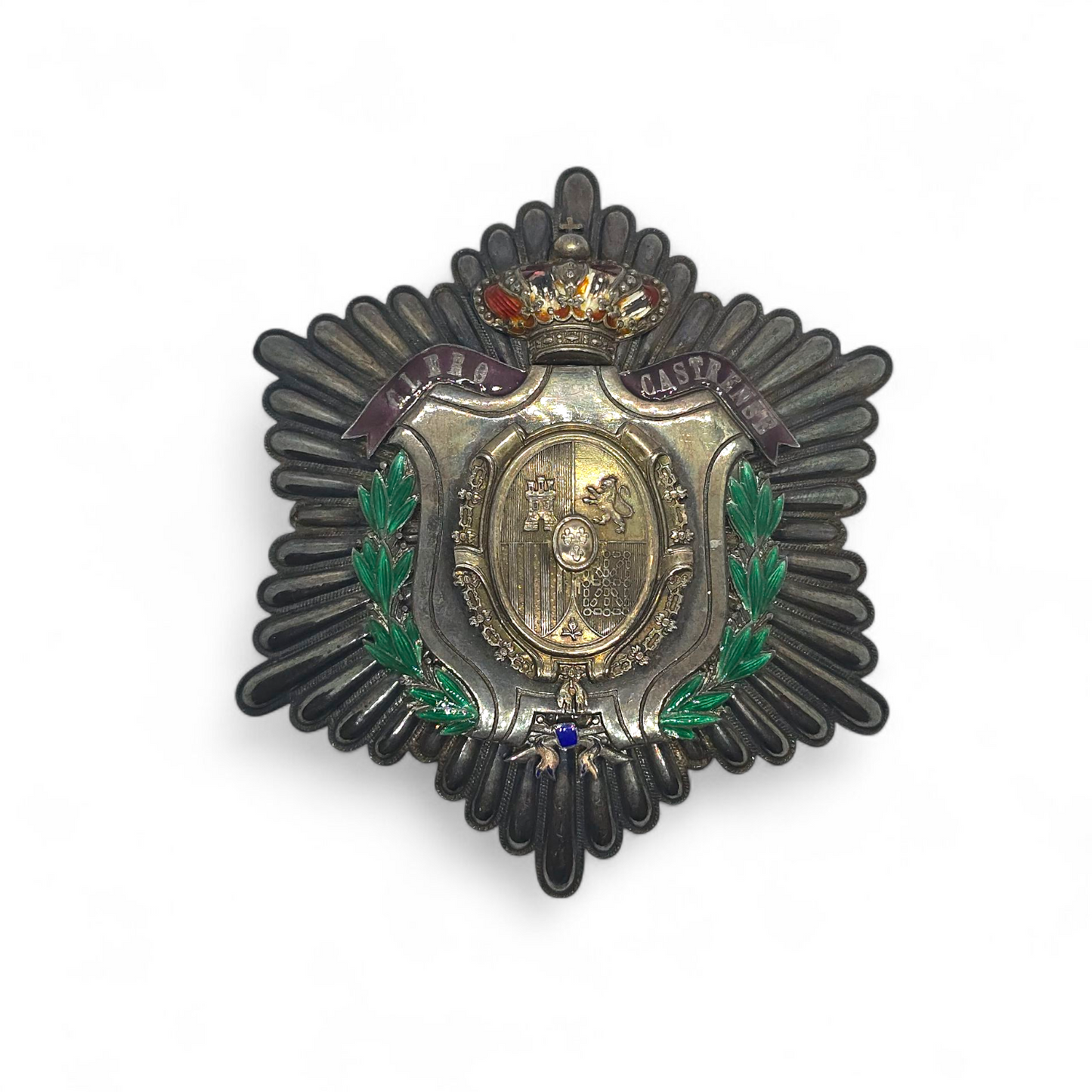 EXCEPCIONAL PLACA DE PECHO DEL CLERO CASTRENSE – ALFONSO XIII – PLATA – ORIGINAL DE ÉPOCA