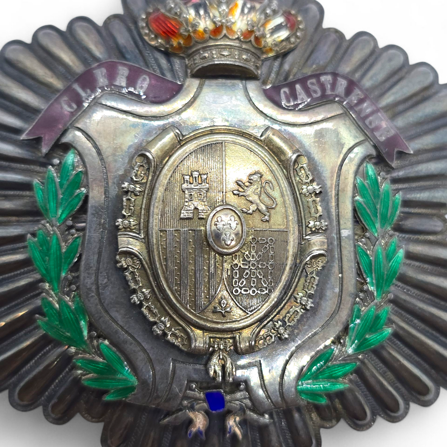 EXCEPCIONAL PLACA DE PECHO DEL CLERO CASTRENSE – ALFONSO XIII – PLATA – ORIGINAL DE ÉPOCA