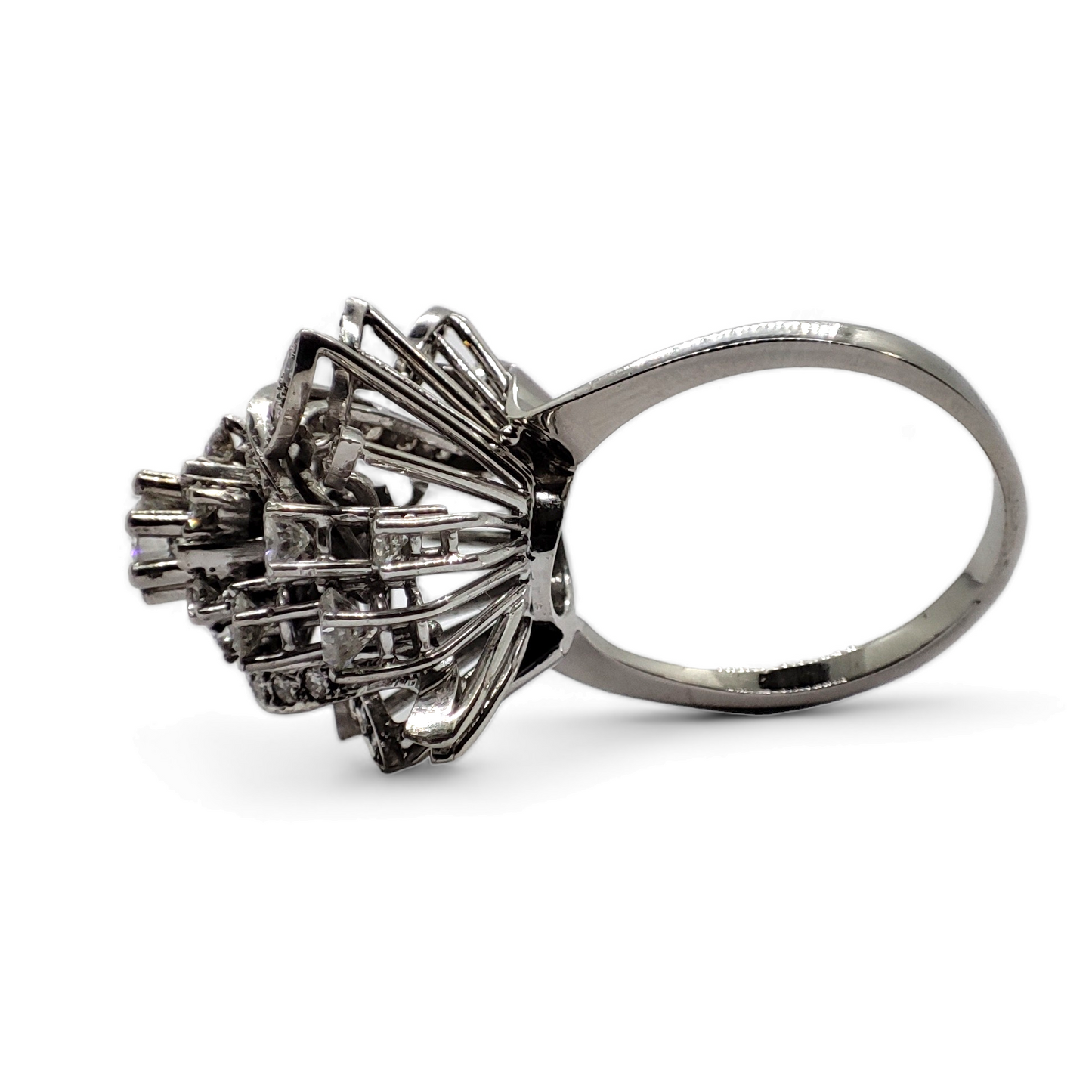 Sortija oro blanco 18 K y diamantes