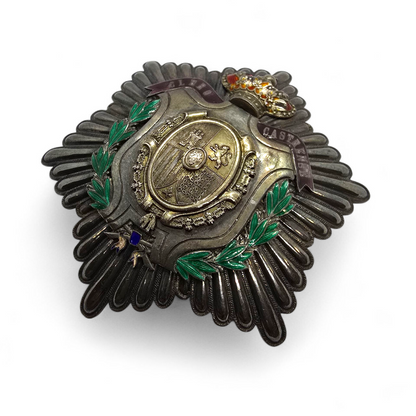 EXCEPCIONAL PLACA DE PECHO DEL CLERO CASTRENSE – ALFONSO XIII – PLATA – ORIGINAL DE ÉPOCA