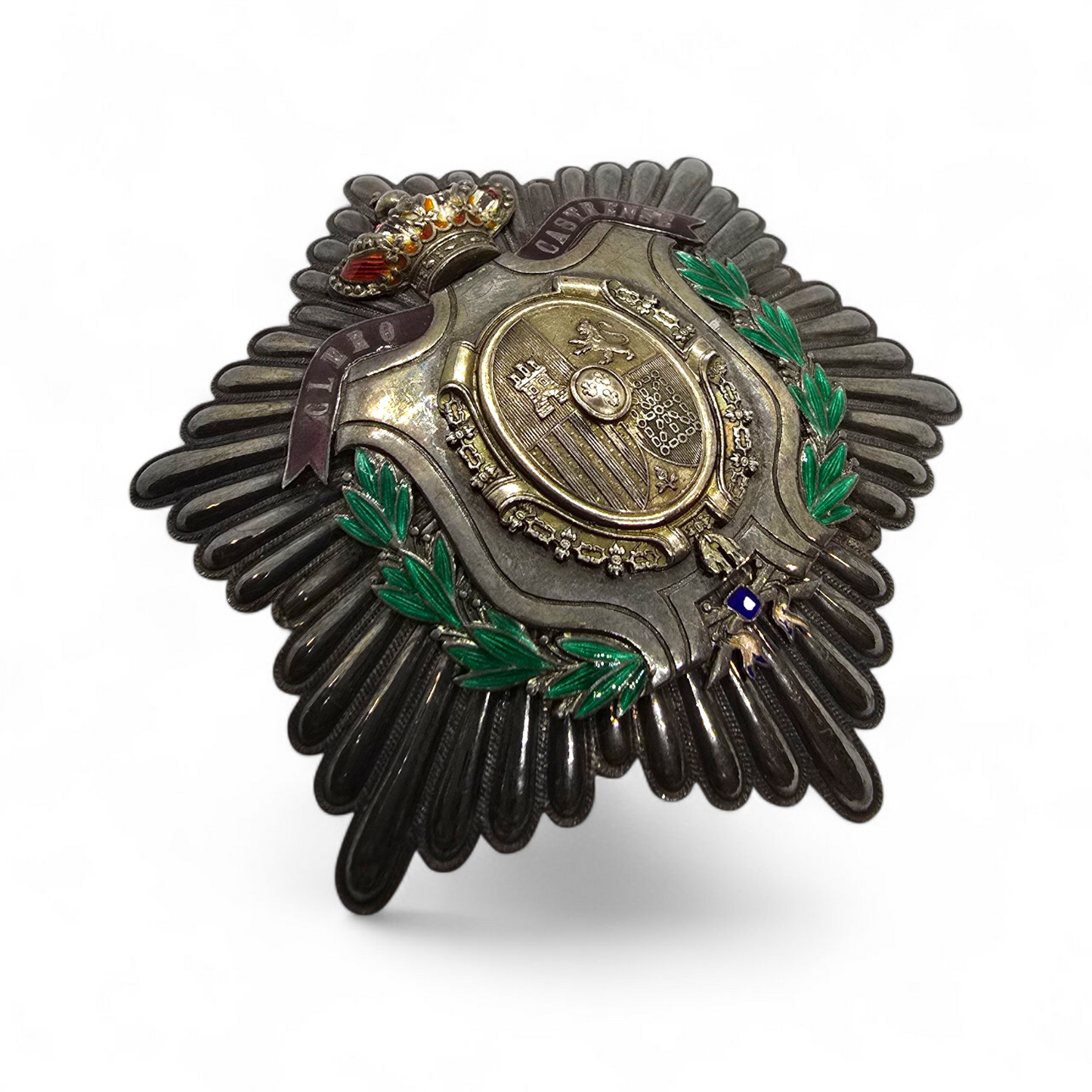 EXCEPCIONAL PLACA DE PECHO DEL CLERO CASTRENSE – ALFONSO XIII – PLATA – ORIGINAL DE ÉPOCA