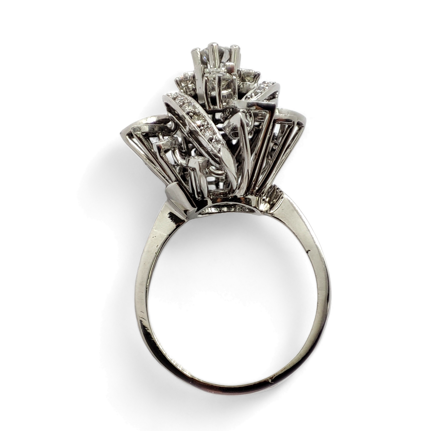 Sortija oro blanco 18 K y diamantes