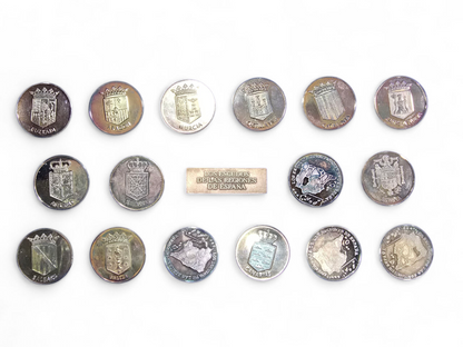 Colección Exclusiva: 16 Monedas de Plata Pura 999 de los Escudos de las Regiones de España