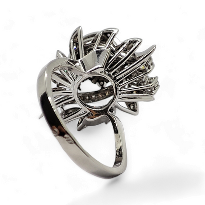 Sortija oro blanco 18 K y diamantes