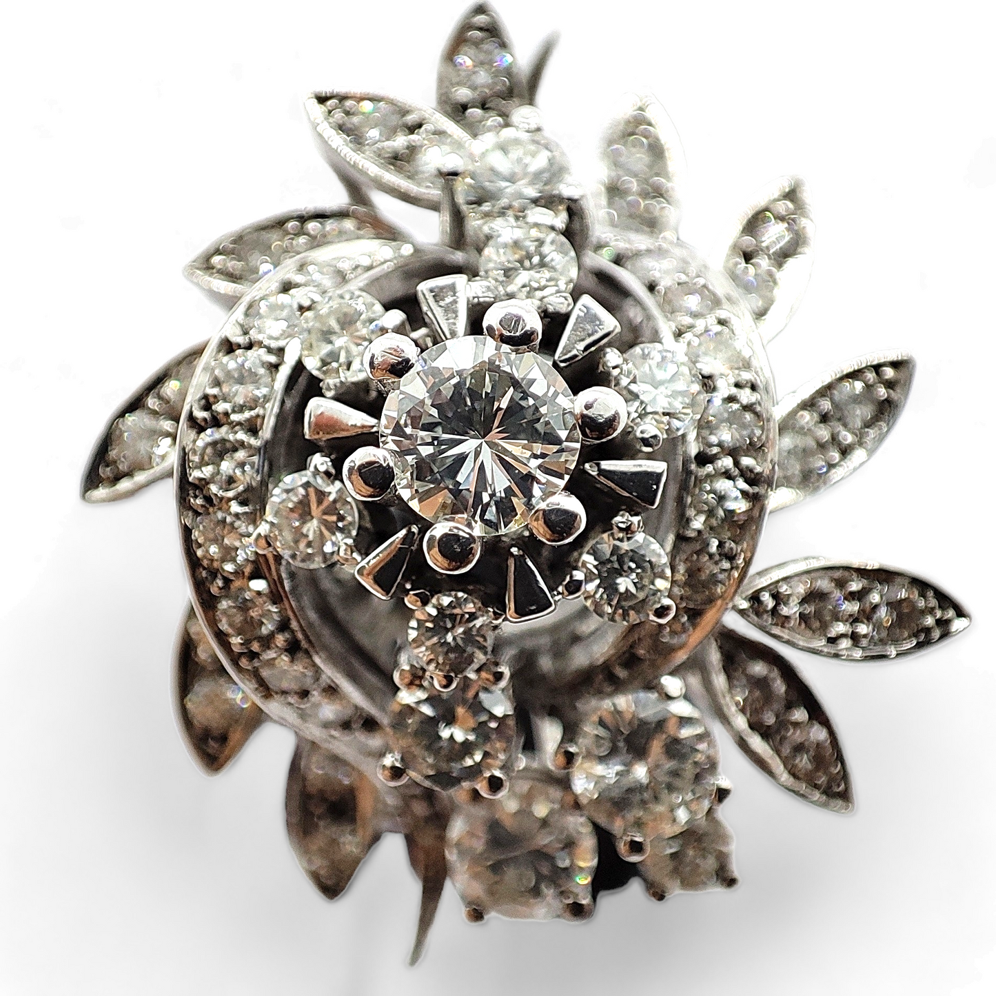 Sortija oro blanco 18 K y diamantes