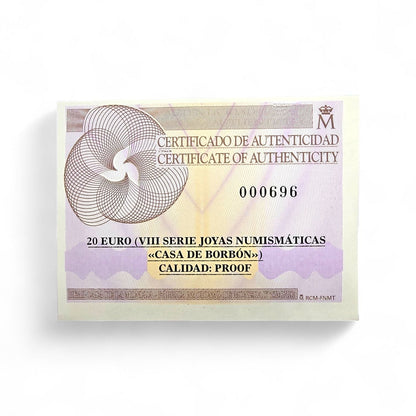 Moneda de 20€ en oro de FNMT - VIII Joyas Numismáticas 2017 - Casa de Borbón