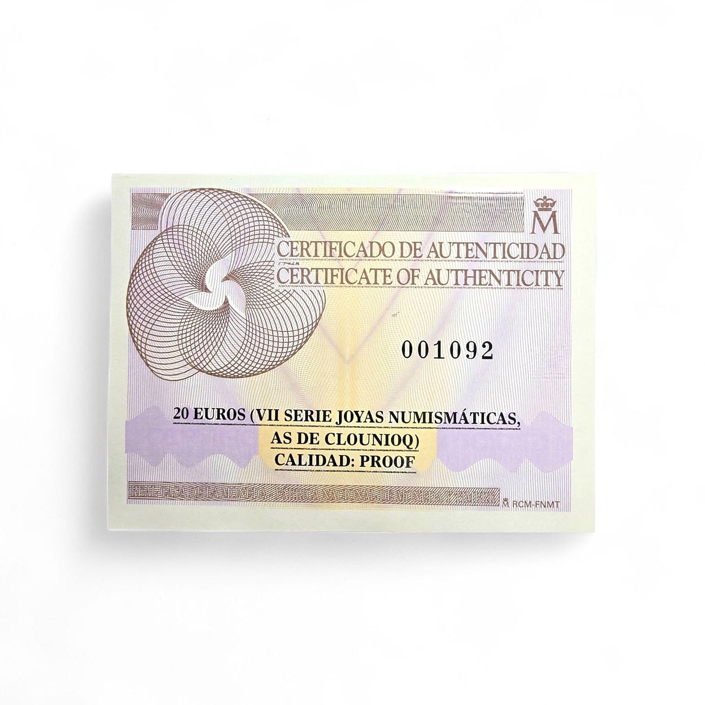 Moneda 20€ oro 2016 (FNMT) VII Serie de Joyas Numismáticas