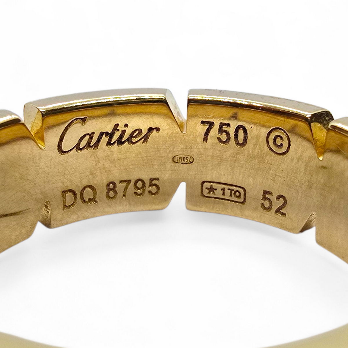 Anillo Cartier Tank Française oro 18k - Talla 52.