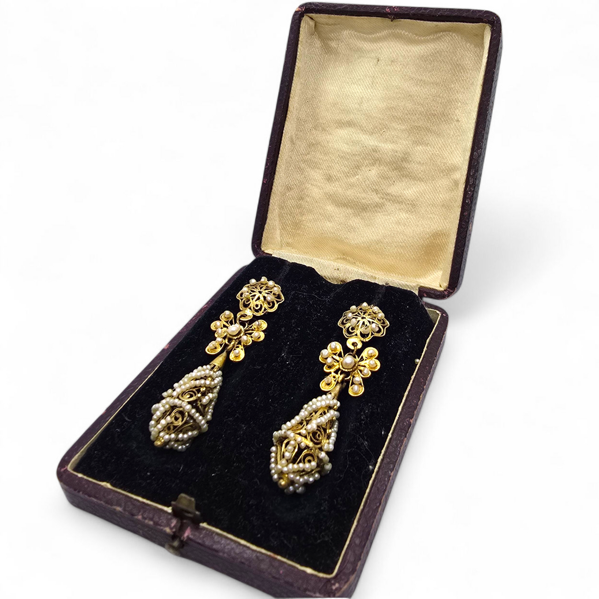 Espectacular Pareja de Pendientes Charros "de Calabaza" – Siglo XIX (9 cm)