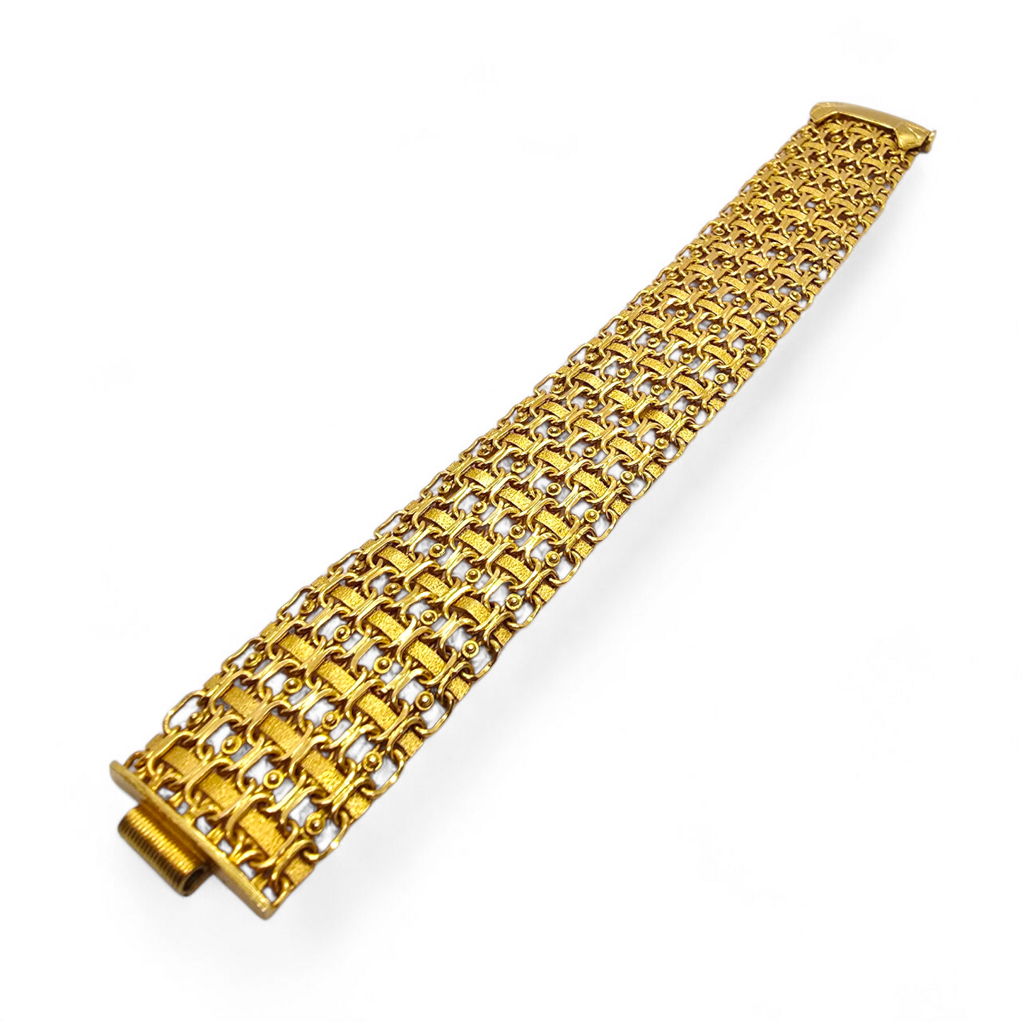Exclusiva pulsera artesanal de oro amarillo de 22 quilates – 69,7 g