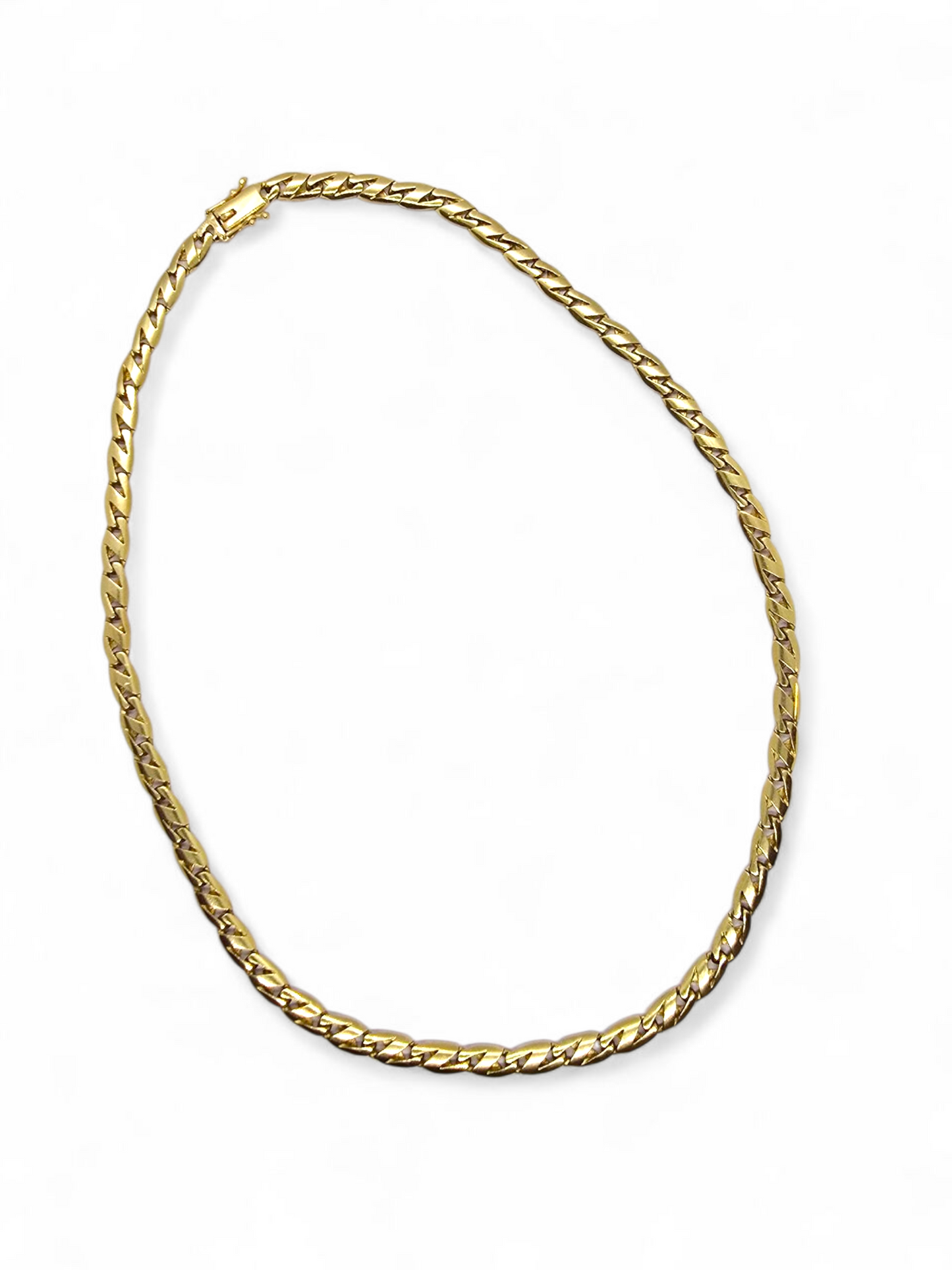 Cadena Barbada en Oro Amarillo de 18 Quilates