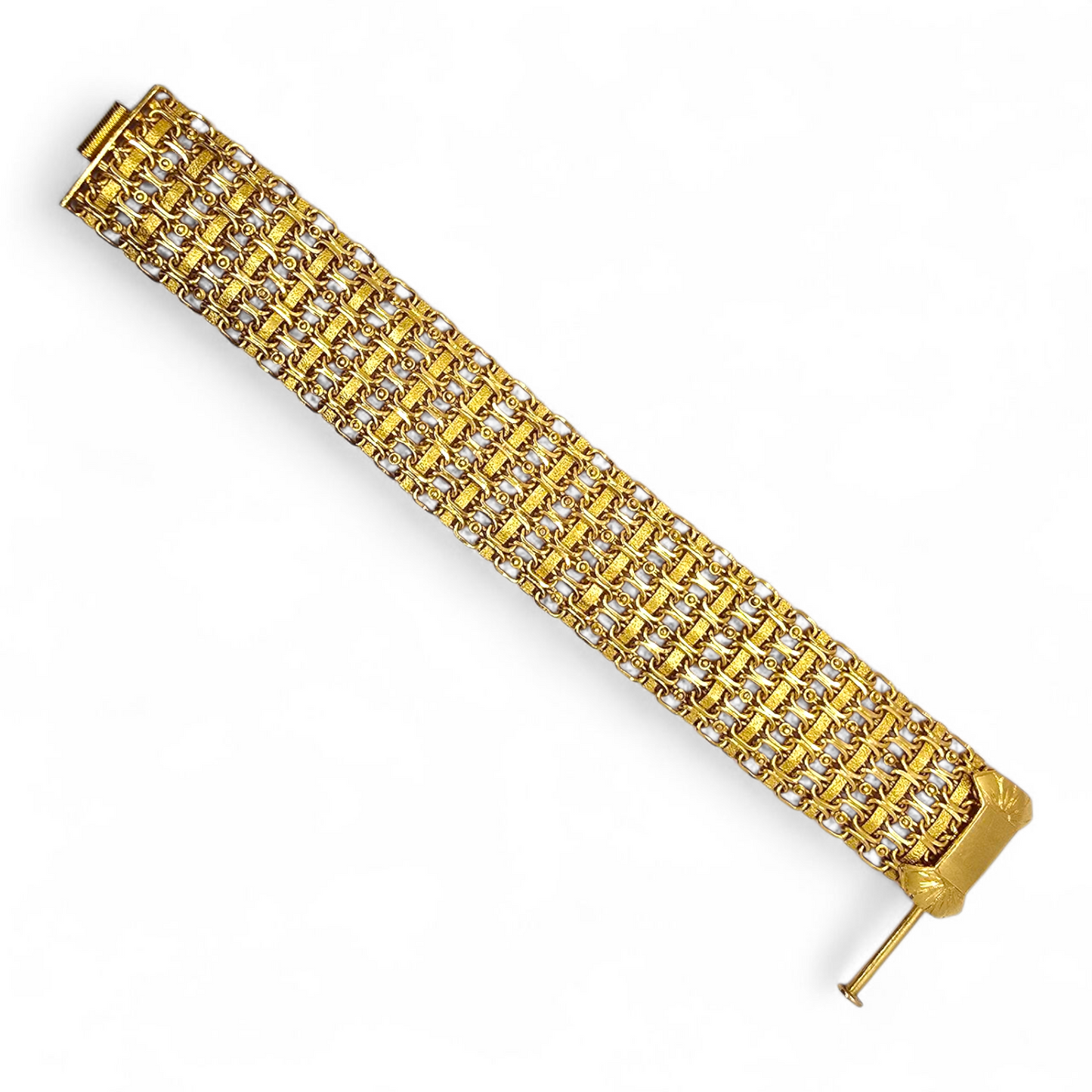 Exclusiva pulsera artesanal de oro amarillo de 22 quilates – 69,7 g