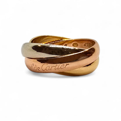 Anillo Trinity en oro blanco, rosa y amarillo de 18k (talla 47)