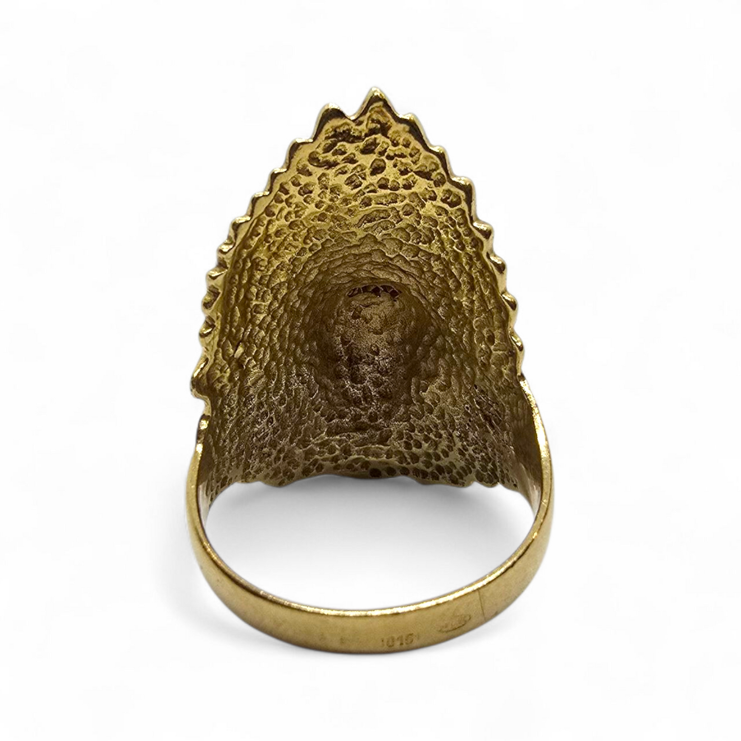 Anillo de caballero en oro amarillo de 18kt – Motivo "Jefe Nativo Americano"