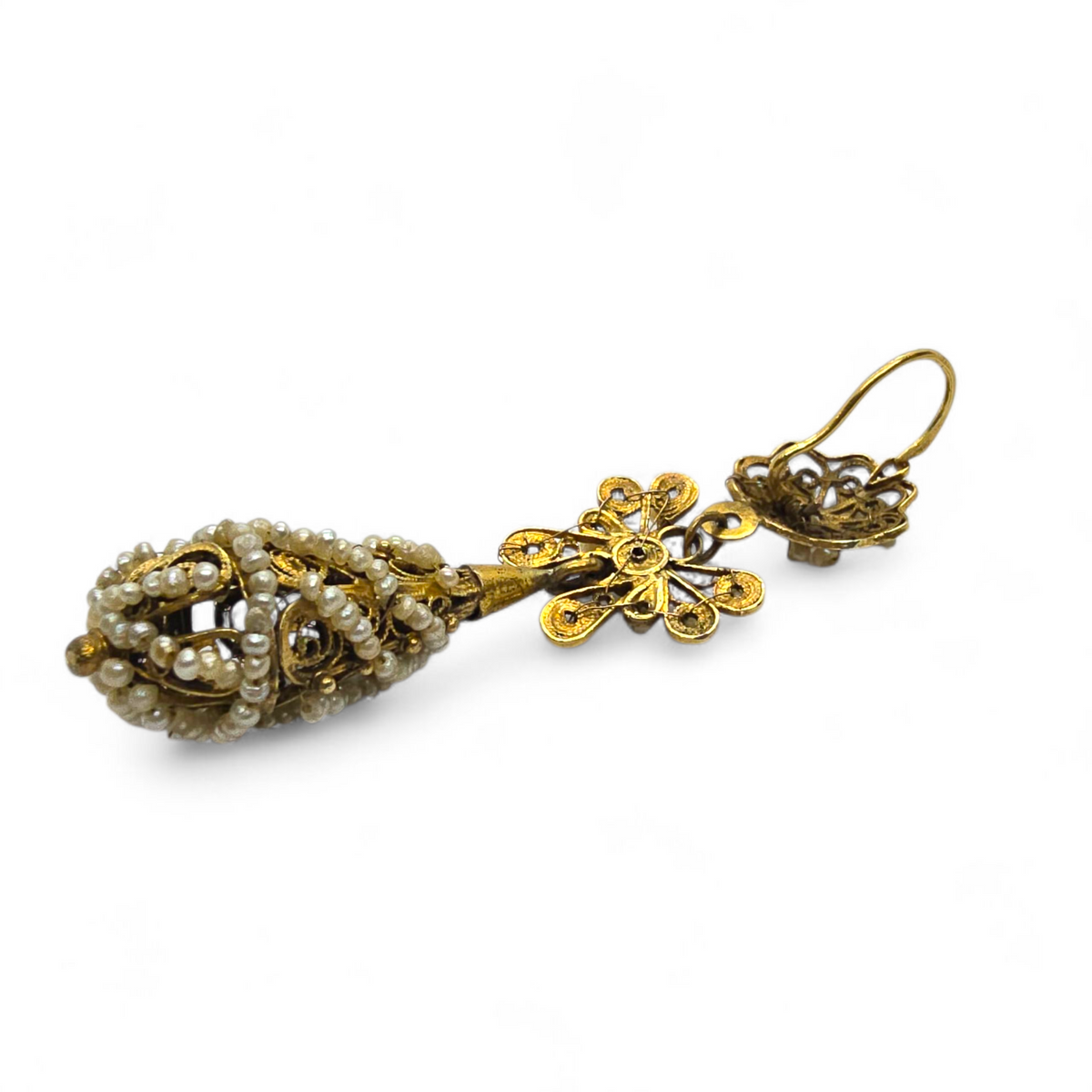 Espectacular Pareja de Pendientes Charros "de Calabaza" – Siglo XIX (9 cm)