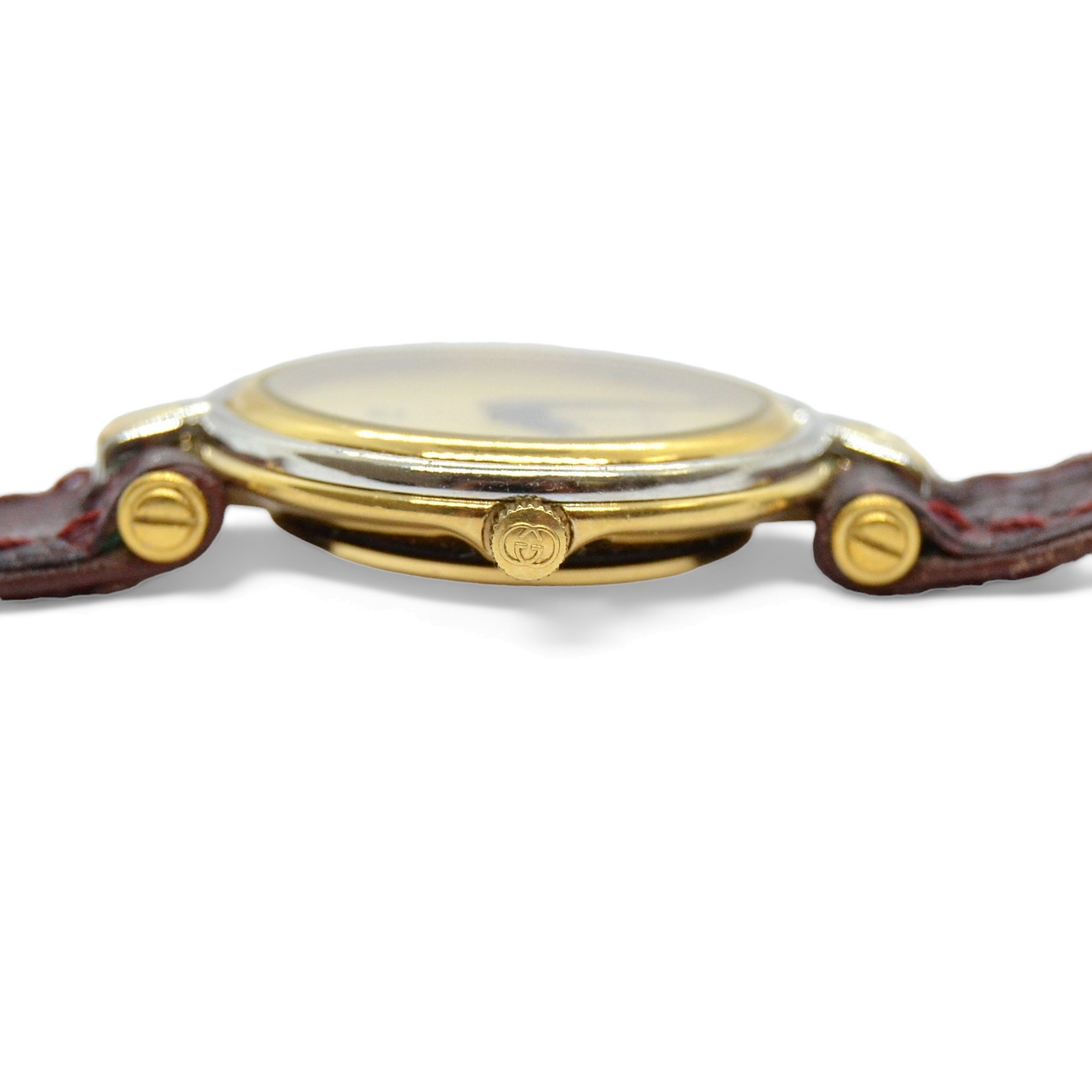 Reloj vintage de señora marca GUCCI chapado en oro de 18K.