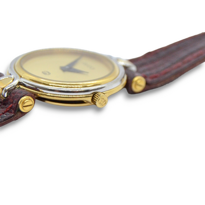 Reloj vintage de señora marca GUCCI chapado en oro de 18K.