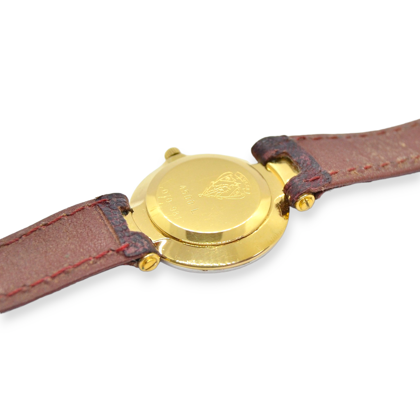 Reloj vintage de señora marca GUCCI chapado en oro de 18K.