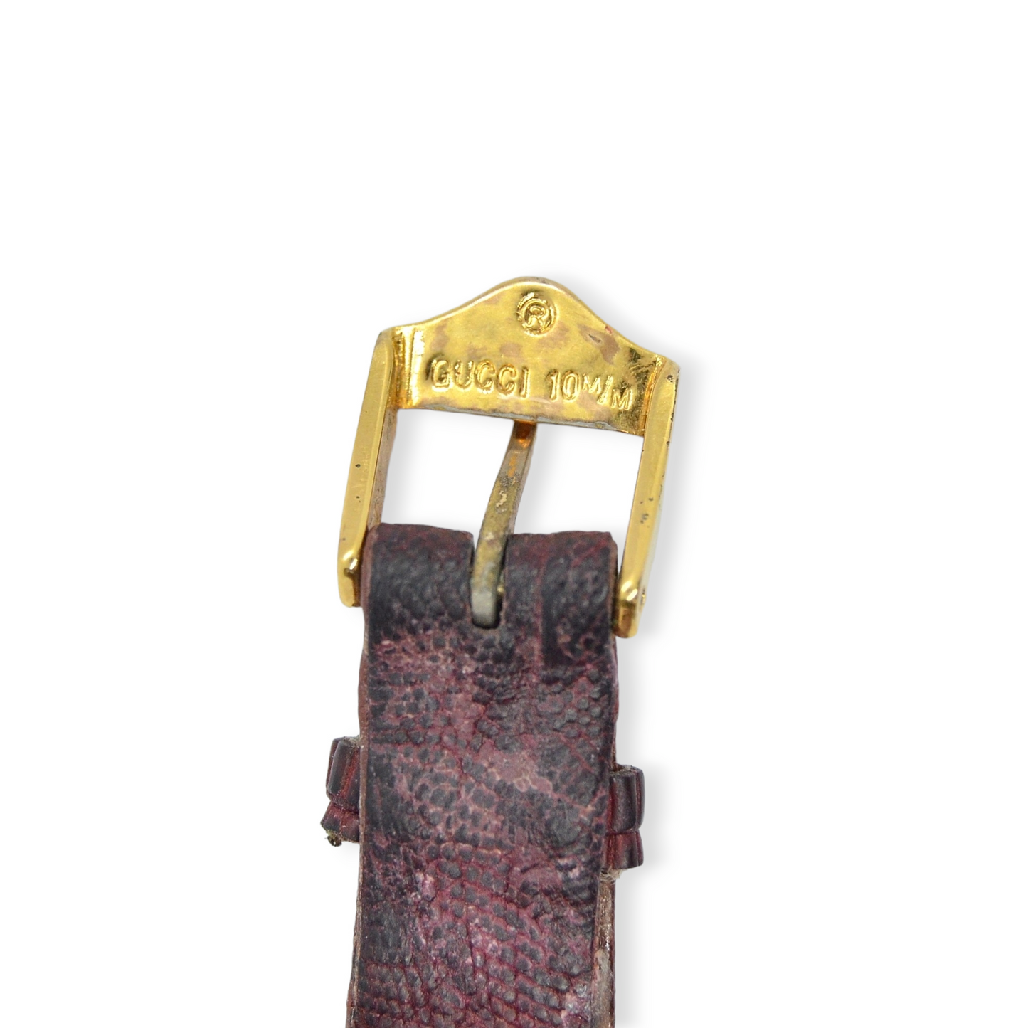 Reloj vintage de señora marca GUCCI chapado en oro de 18K.