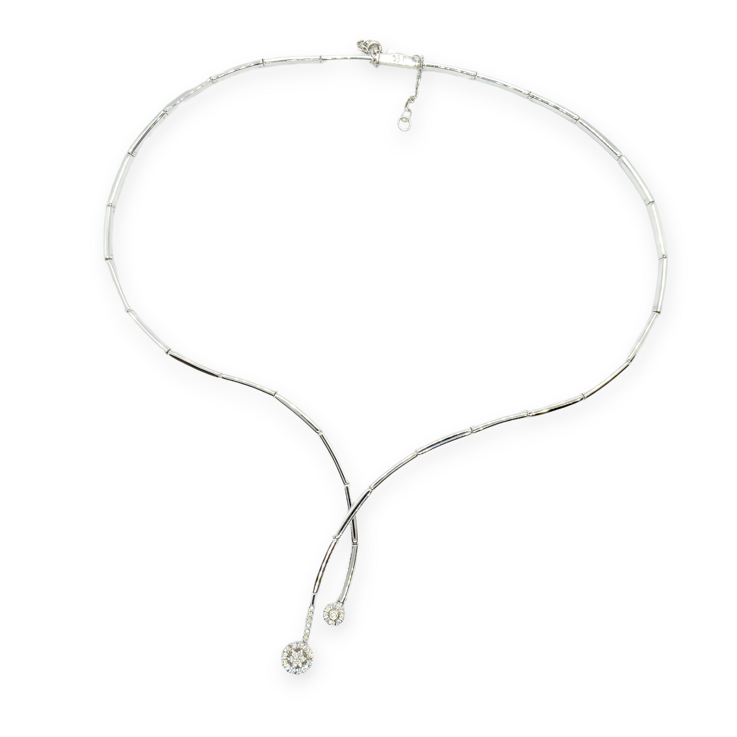 Gargantilla oro blanco 18 K y diamantes