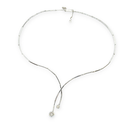 Gargantilla oro blanco 18 K y diamantes