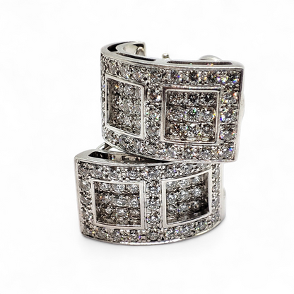Pendientes en oro blanco de 18K y diamantes