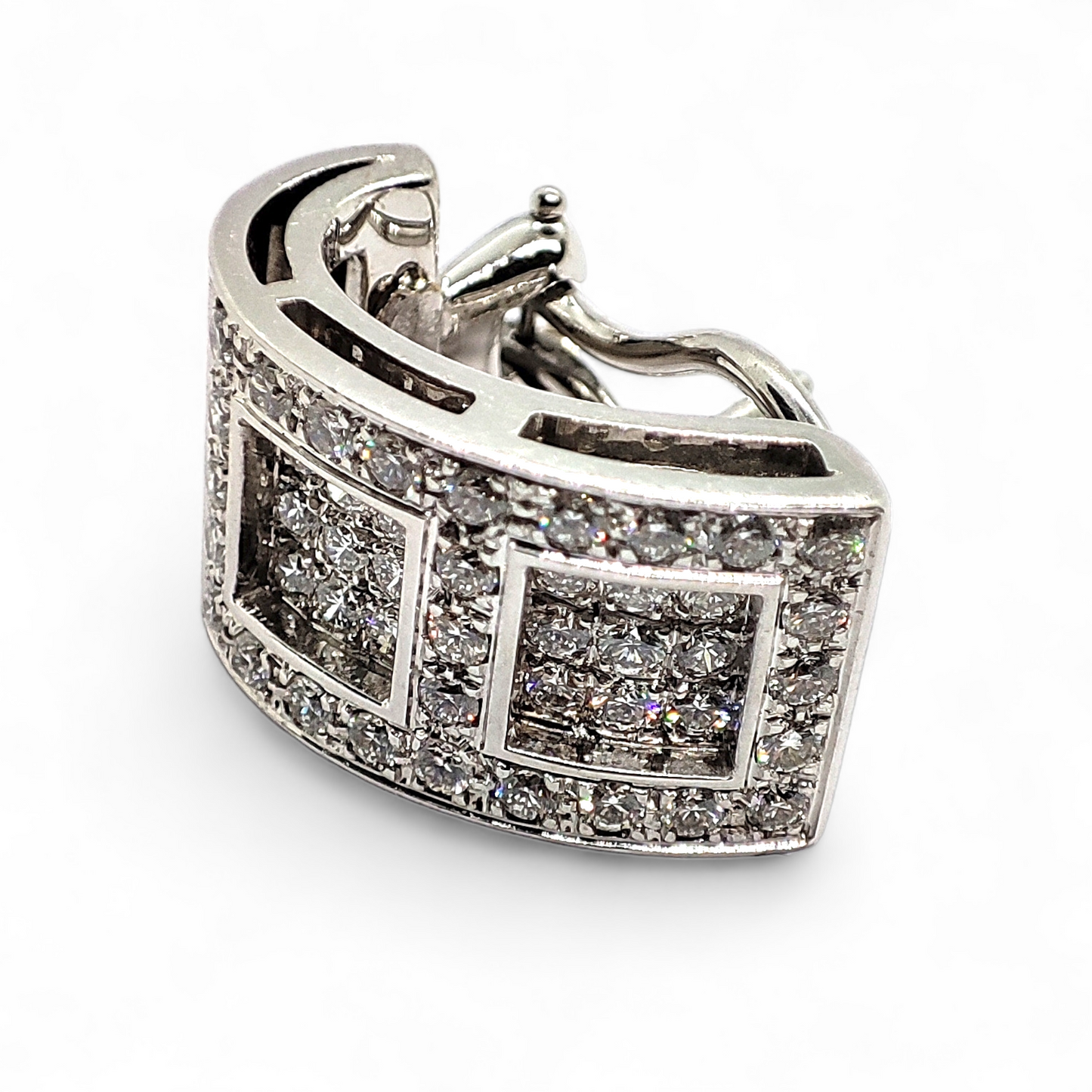 Pendientes en oro blanco de 18K y diamantes