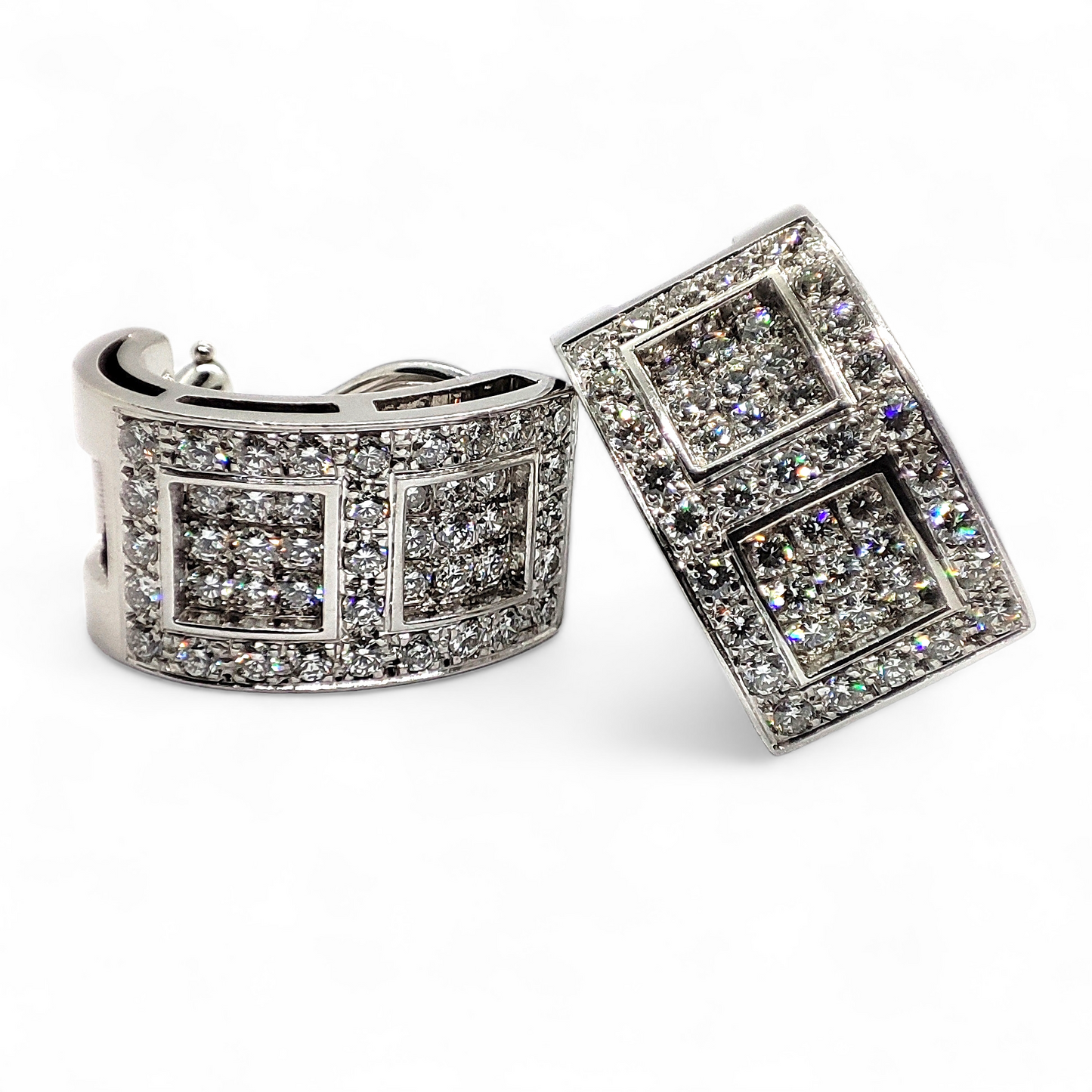 Pendientes en oro blanco de 18K y diamantes