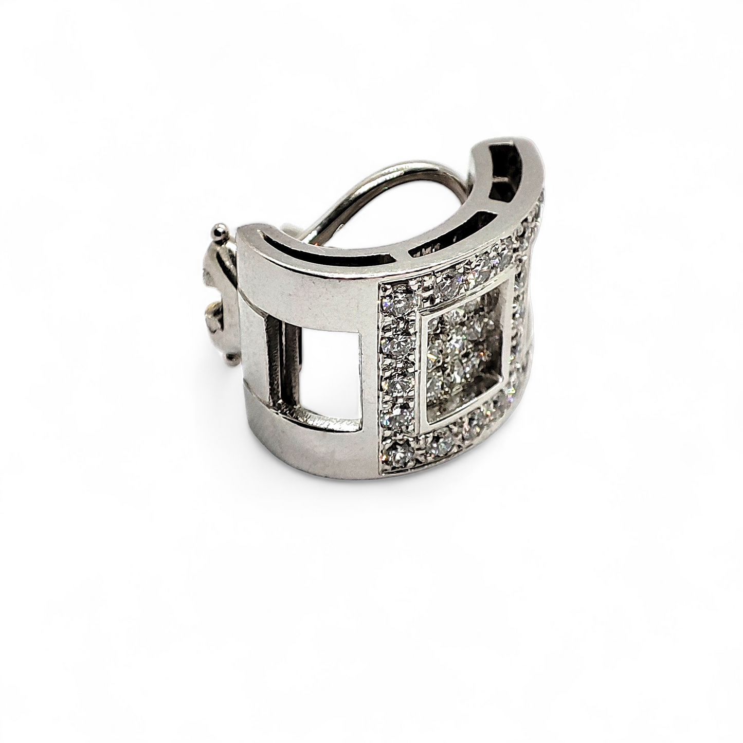 Pendientes en oro blanco de 18K y diamantes