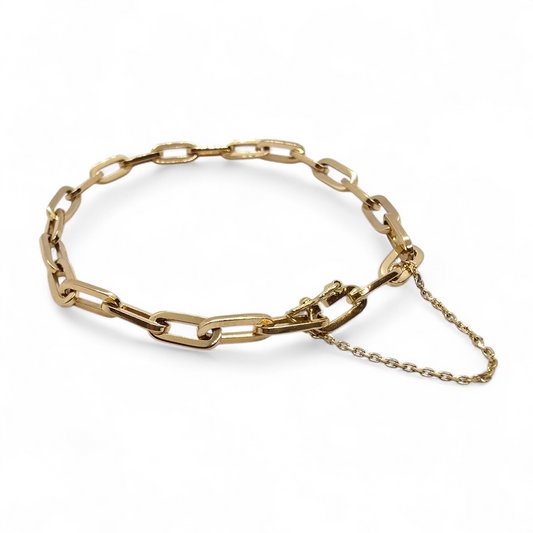 Pulsera de eslabón forsat en oro amarillo de 18 Kt