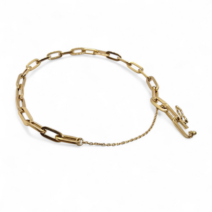 Pulsera de eslabón forsat en oro amarillo de 18 Kt