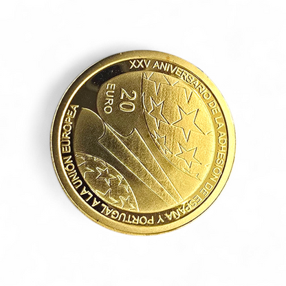Moneda de 20 € en oro XXV Aniversario de la adhesión de España y Portugal a Europa
