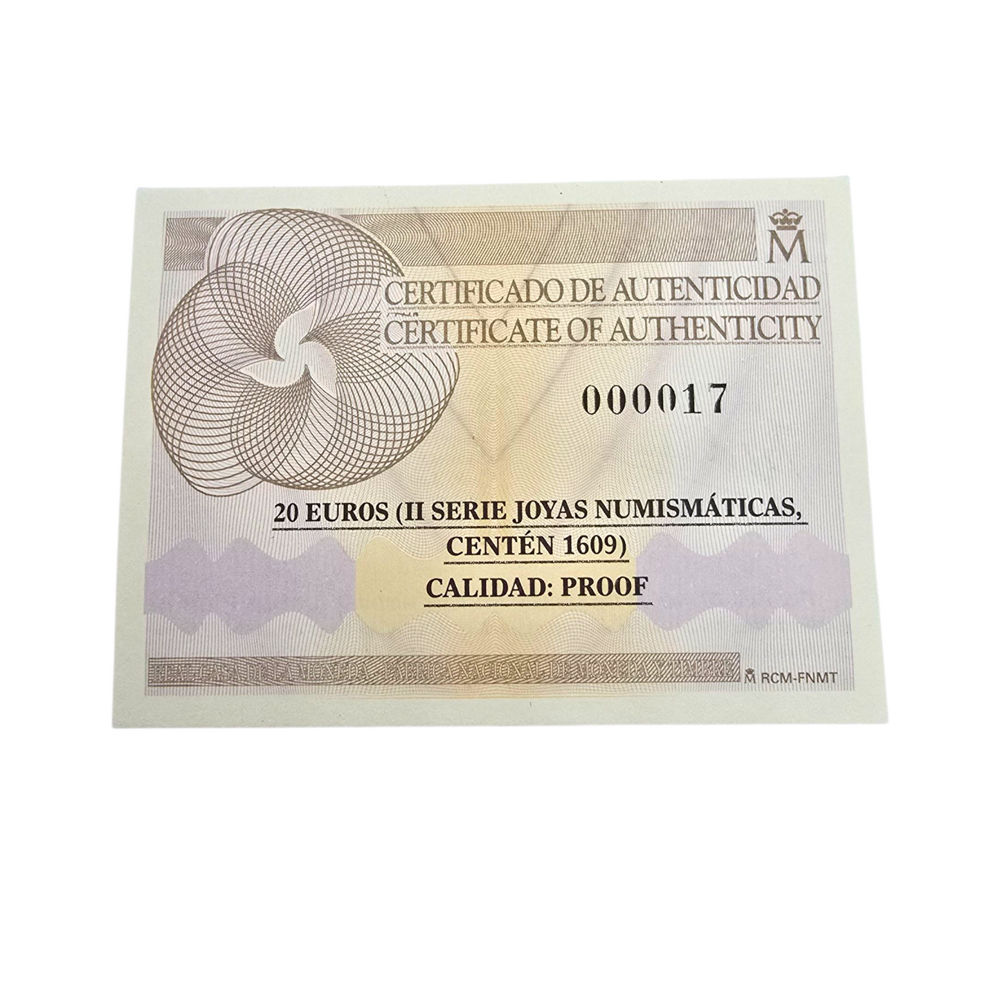 Moneda 20€ Oro Centén 2009 – Oro 999 - Edición Oficial Joyas Numismáticas (FNMT)